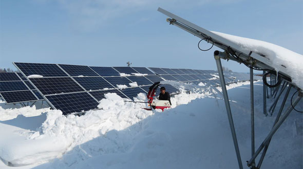 Hirosaki City snow compatible solar power plant